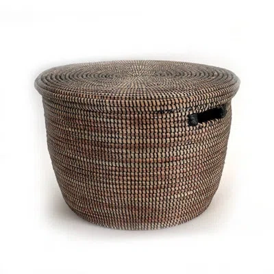 Mbare Flat Lid Floor Basket In Black