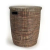 Mbare Flat Lid Storage Basket Monochrome Storage In Brown Black