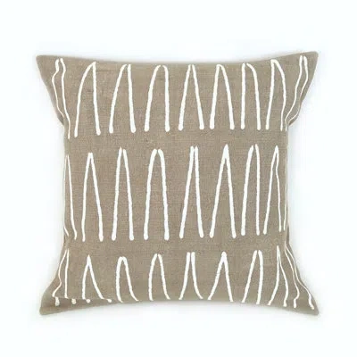 Mbare Geometric Cotton Pillow Cover In Beige