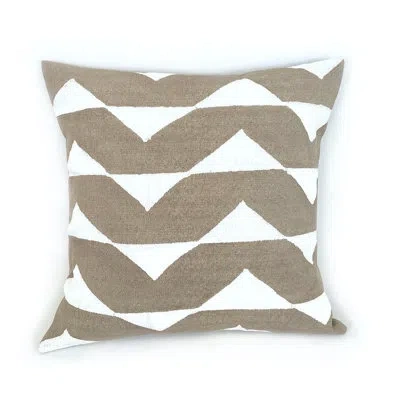 Mbare Geometric Cotton Pillow Cover In Beige