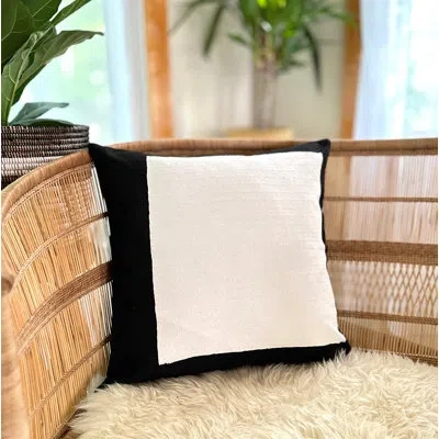 Mbare Geometric Cotton Pillow Cover In White