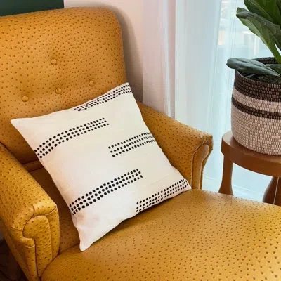 Mbare Geometric Cotton Pillow Cover In White