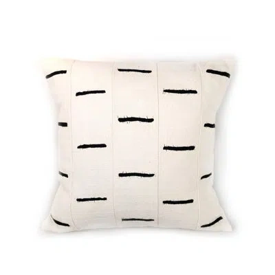 Mbare Geometric Cotton Pillow Cover In White