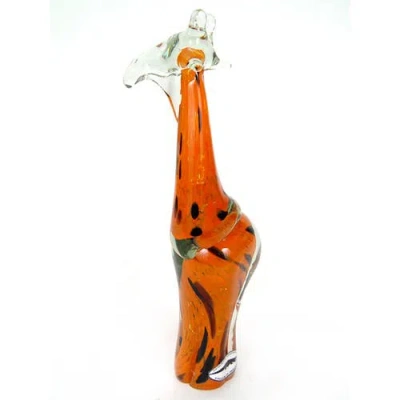 Mbare Hand Blown Orange Glass Giraffe