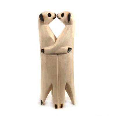 Mbare Hand Carved Standing Meerkat In Natural