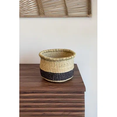 Mbare Handwoven And Planter Basket In Black