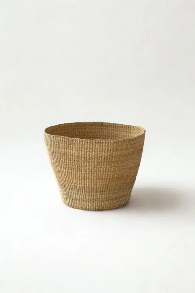 Mbare Handwoven Natural Planter Basket In Brown