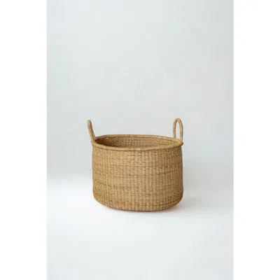 Mbare Handwoven Short Hamper In Brown