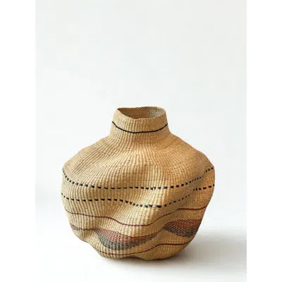 Mbare Handwoven Wave Basket In Brown