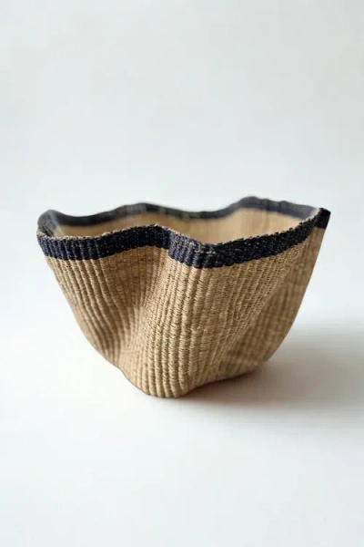 Mbare Handwoven Wave Basket In Brown