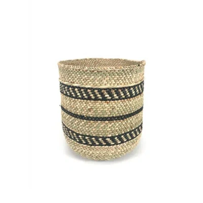 Mbare Iringa Basket Light Black Xsmall In Black Stripe