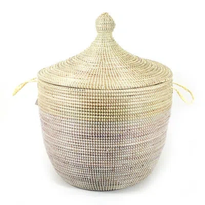 Mbare Low Storage Two-tone Basket In White