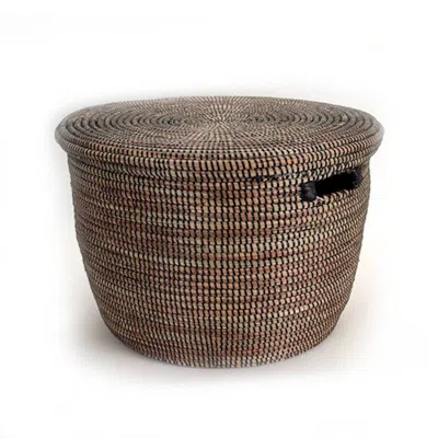 Mbare Ltd Black Flat Lid Floor Basket In Brown
