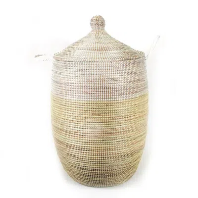 Mbare Ltd Large Two-tone Basket In Neutral