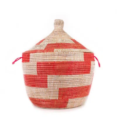 Mbare Ltd Low Storage Basket In Red