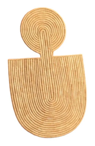 Mbare Natural Abstract Wall Mask In Brown