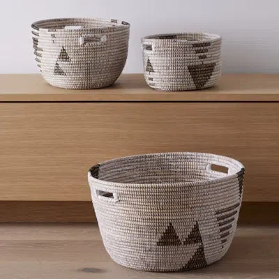 Mbare Oval Storage Basket Graphic Print And In Black
