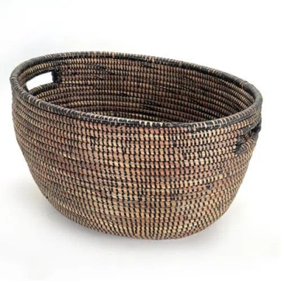 Mbare Oval Storage Basket Monochrome In Brown