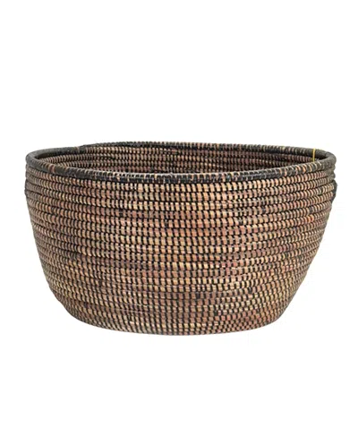 Mbare Oval Storage Monochrome Basket In Brown
