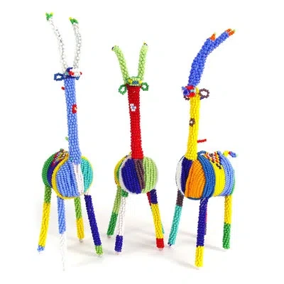 Mbare Small Beaded Springbok In Red