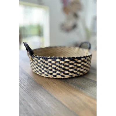 Mbare Tray Basket In W/ Checks In Black