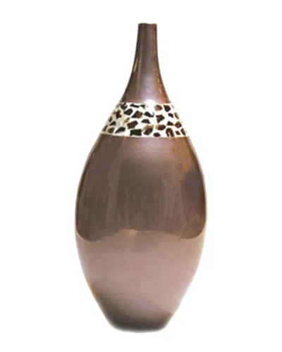 Mbi Home Decor Mbi Home Décor Chocolate Pearl Ceramic Vase In Brown