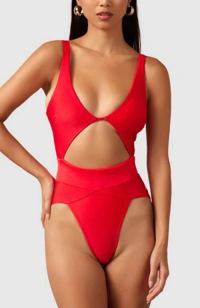 Mbm Swim Aspire One-piece Swimsuit In Red