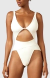 Mbm Swim Aspire One-piece Swimsuit In White