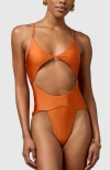 Mbm Swim Azure One-piece Swimsuit In Burnt Orange