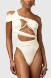 Mbm Swim Bella One-piece Swimsuit In Cream