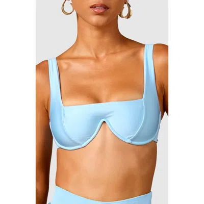 Mbm Swim Chance Bikini Top In Blue