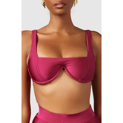 Mbm Swim Chance Bikini Top In Brown