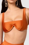 Mbm Swim Chance Bikini Top In Burnt Orange