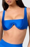 Mbm Swim Chance Bikini Top In Cobalt