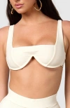 Mbm Swim Chance Bikini Top In Cream