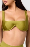 Mbm Swim Chance Bikini Top In Olive