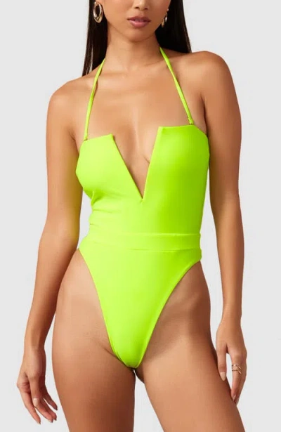 Mbm Swim Karma One-piece Swimsuit In Neon