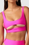 Mbm Swim Lucky Bikini Top In Magenta