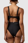 Mbm Swim Peace One-piece Swimsuit In Black