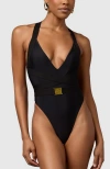 Mbm Swim Rebel One-piece Swimsuit In Black