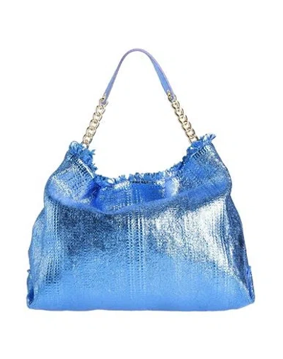 M★brc Woman Handbag Bright Blue Size - Textile Fibers