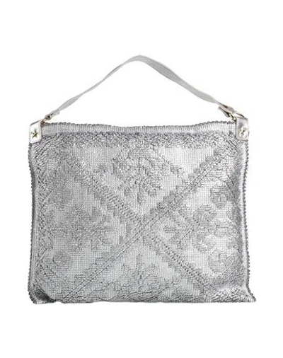M★brc Woman Handbag Grey Size - Cotton, Leather In Gray
