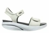 Pre-owned Mbt Malia Women's Sandal (adjustable Hook & Loop, Sheep Skin Lthr, 4 Colors) In White Nappa Leather