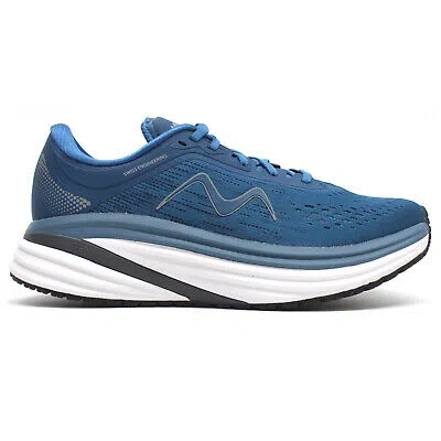 Pre-owned Mbt Mens Shoes M-3000 Casual Lace-up Textile Synthetic In Navy