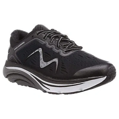Pre-owned Mbt Mens Trainers Gtc-2000 Casual Lace-up Sneakers Leather Textile In Black