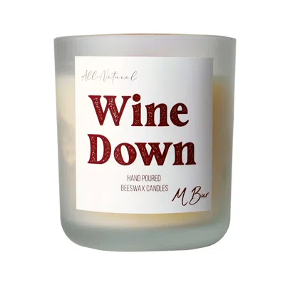 Mbur Candle Co. Neutrals Wine Down- Scented Hand Poured Beeswax Candle In Red