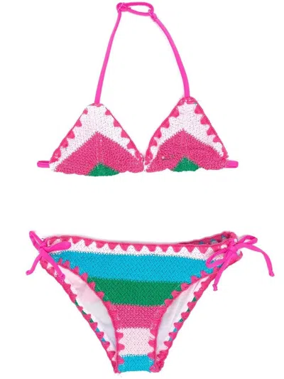 Mc 2 Saint Barth Kids' Multicolor Knitted Bikini