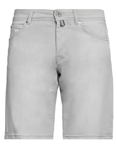 Mc Denimerie Man Denim Shorts Light Grey Size 35 Cotton, Elastane In Gray