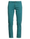 Mc Denimerie Man Pants Deep Teal Size 32 Cotton, Elastane In Green