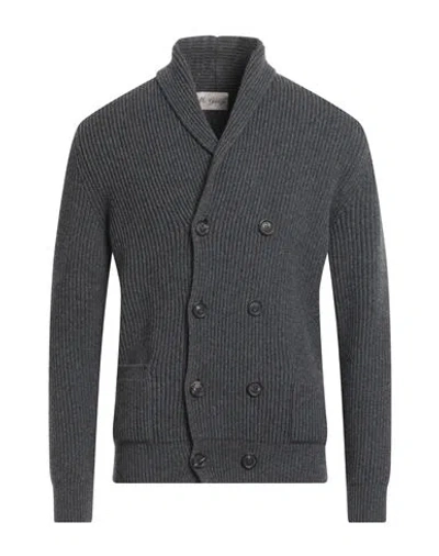 Mc George Man Cardigan Grey Size 40 Wool, Cashmere In Gray